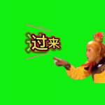 孙悟空 过来 搞笑配音 1秒 绿幕直播特效视频