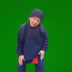老太太拍蚊子2 绿幕直播特效视频