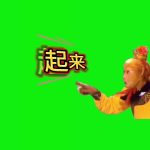 孙悟空 起来 搞笑配音 1秒 绿幕直播特效视频