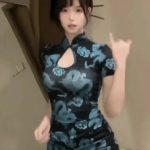 美女-旗袍 绿幕直播特效视频