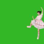 A美女+右鞭腿+声音2 绿幕直播特效视频