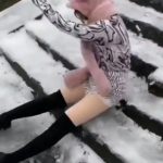 滑雪女 绿幕直播特效视频