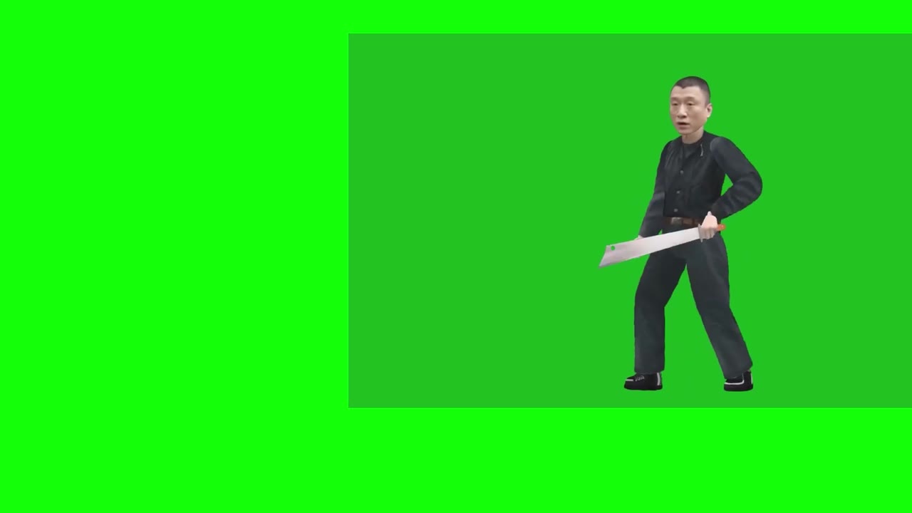 华强捅人 绿幕直播特效视频