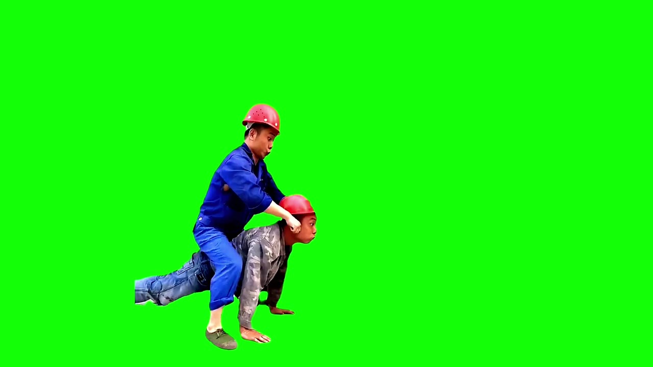 包工头左蹬腿 绿幕直播特效视频
