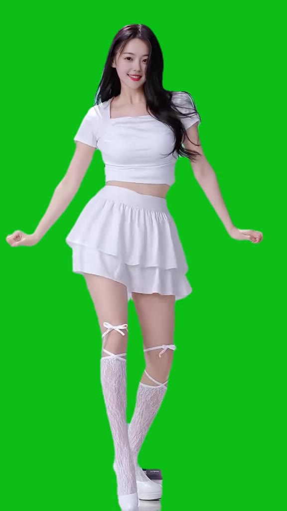 美女跳舞绿幕01 绿幕直播特效视频