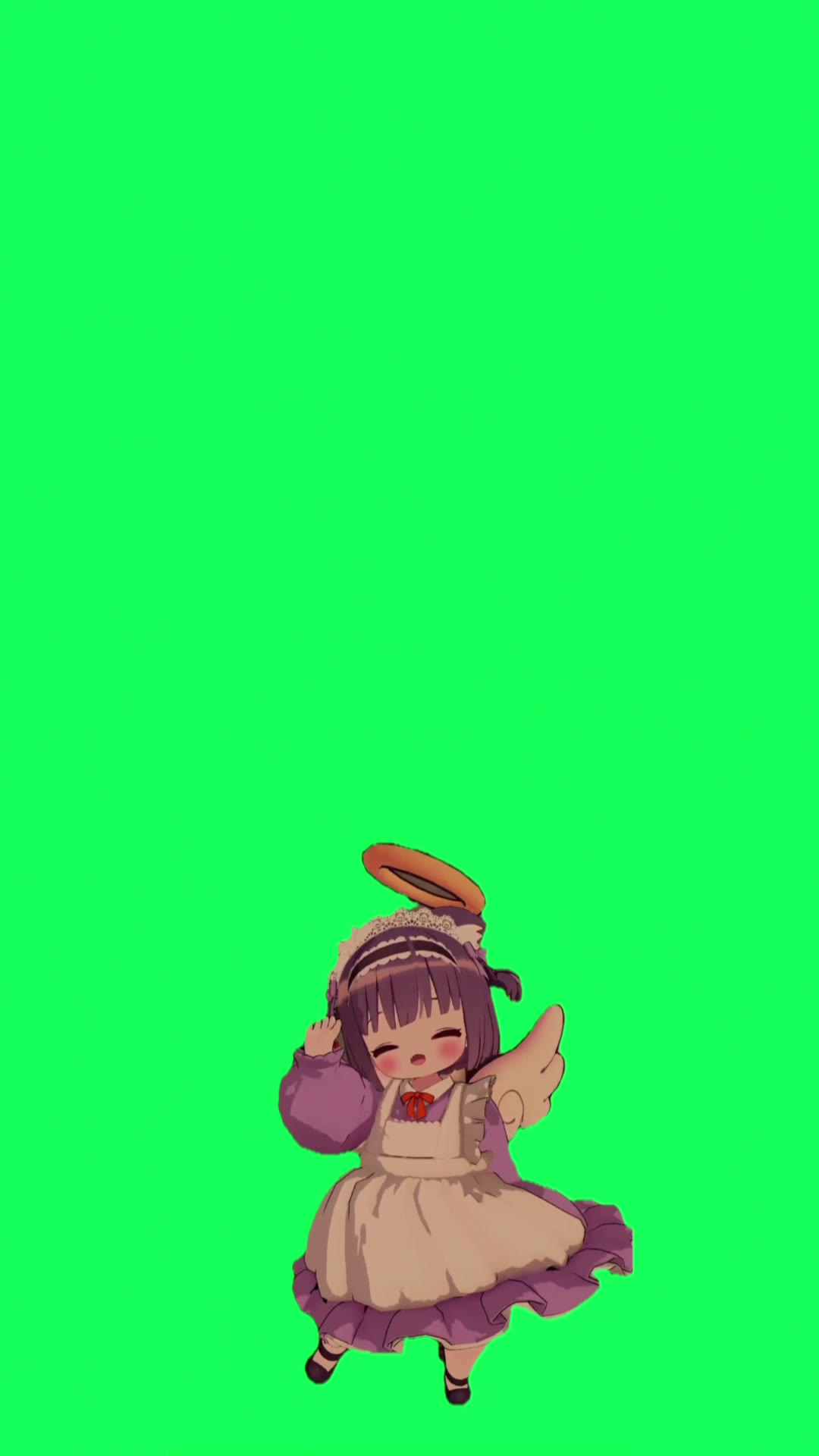 数鸭子 卡通女孩 舞蹈 绿幕直播特效视频