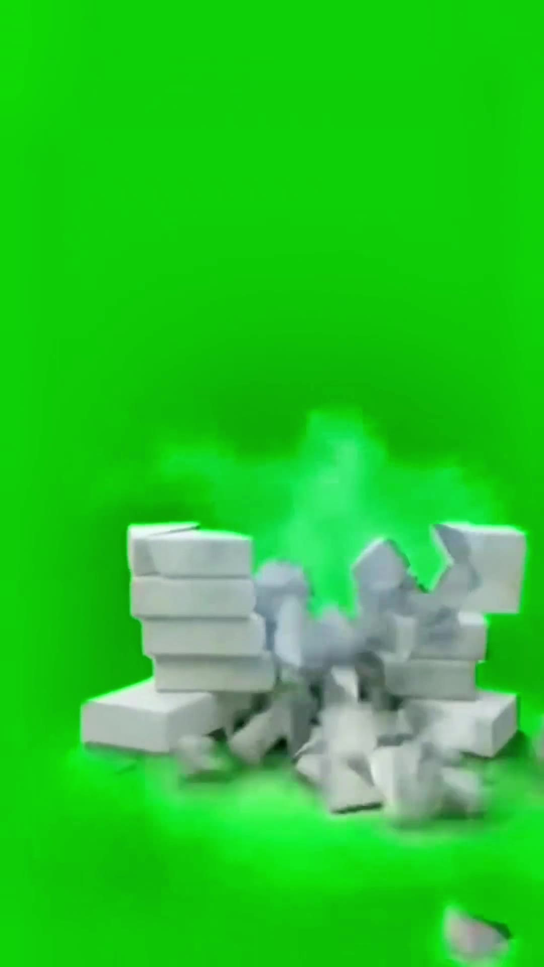 劈砖头 3秒 绿幕直播特效视频