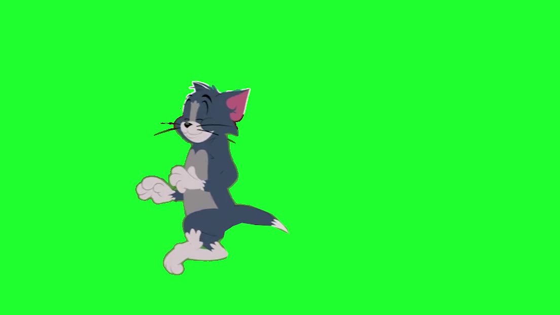 汤姆猫踢人 绿幕直播特效视频