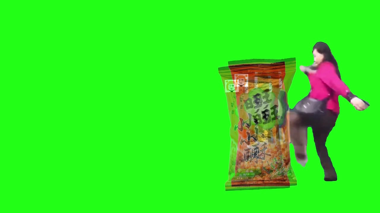 妇女踢旺旺-普通1 绿幕直播特效视频