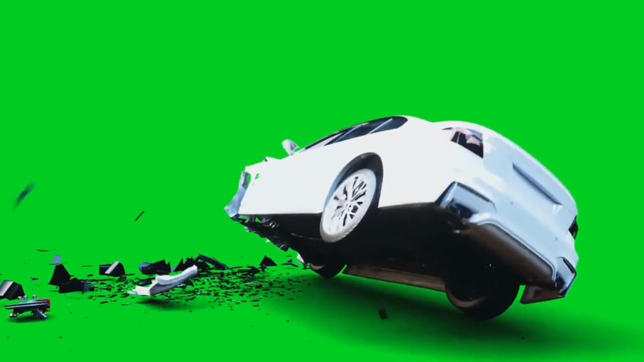 撞车 绿幕直播特效视频