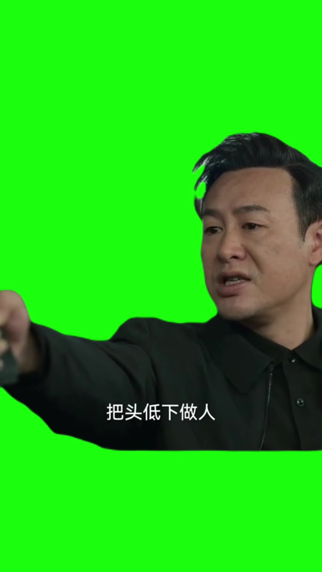 高启强 把头低下做人 2秒 绿幕直播特效视频