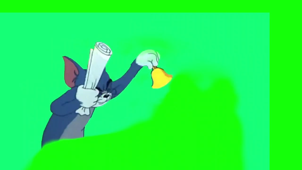 汤姆猫打 绿幕直播特效视频