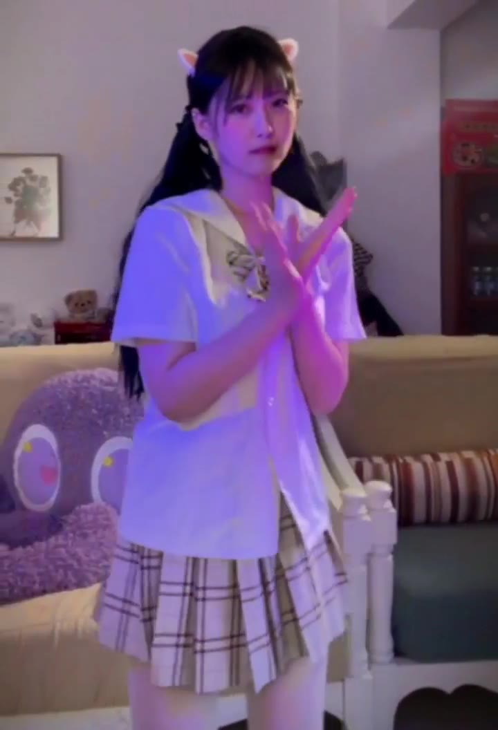 美女-清纯 绿幕直播特效视频
