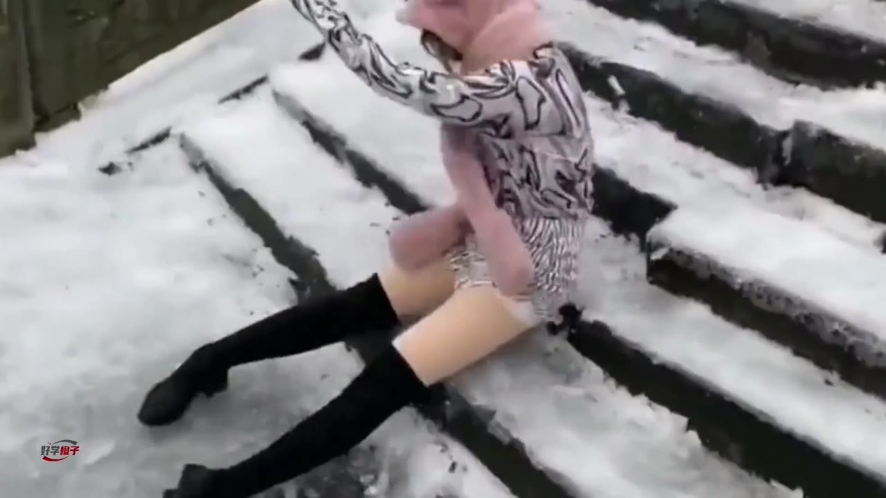 滑雪女 绿幕直播特效视频