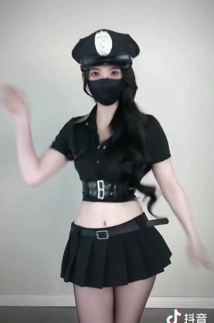 淘宝抖音工具管家女警 绿幕直播特效视频