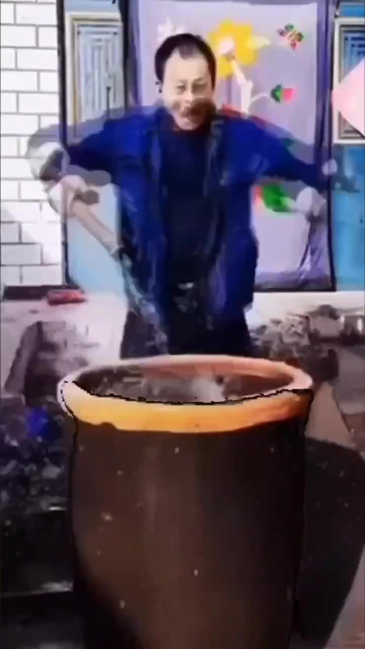 打水缸绿幕视频01 绿幕直播特效视频