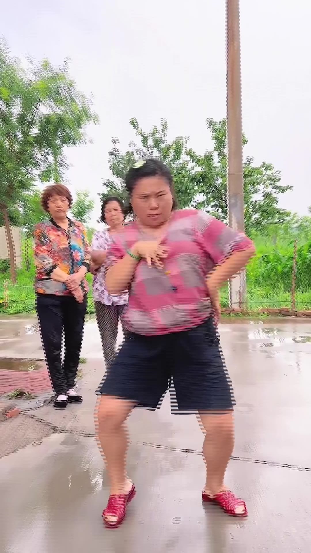 大妈跳舞5 绿幕直播特效视频