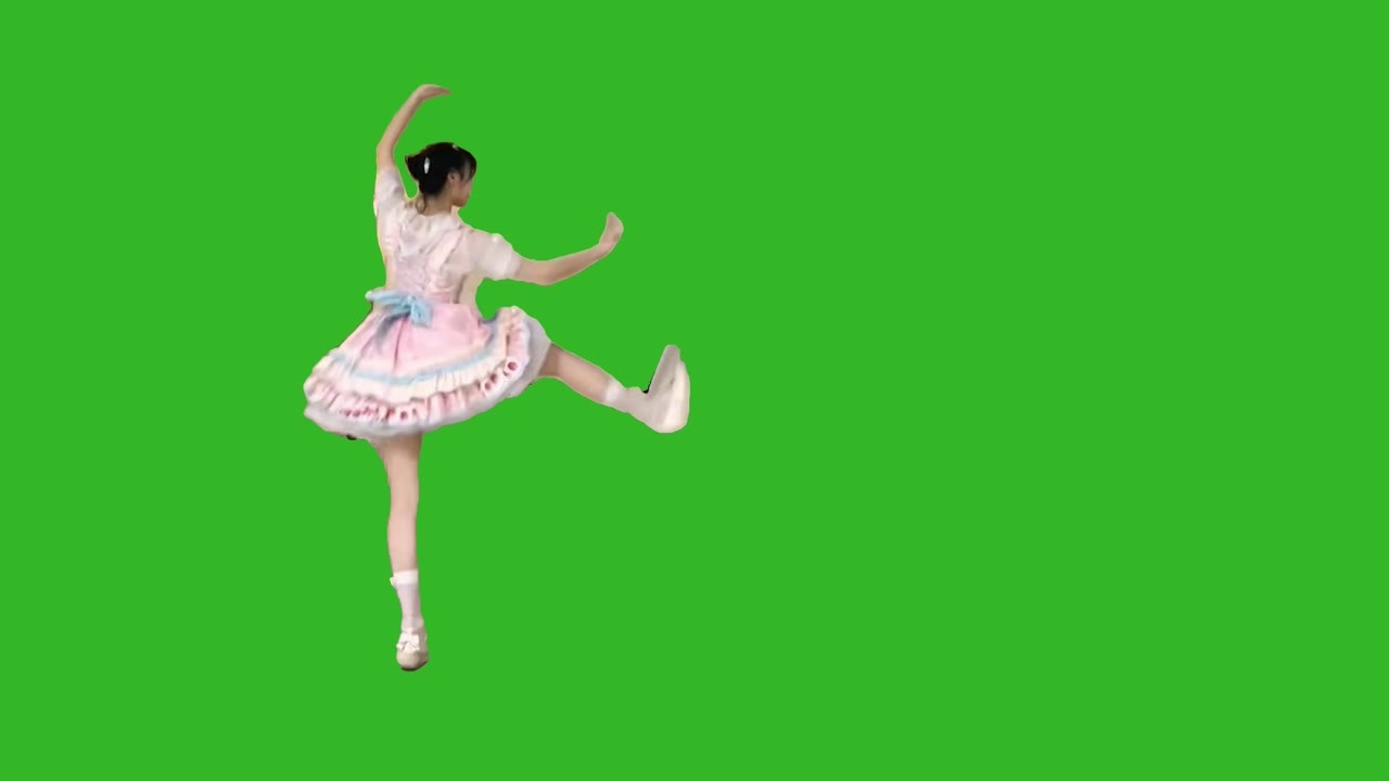 B美女+左正蹬+声音1 绿幕直播特效视频